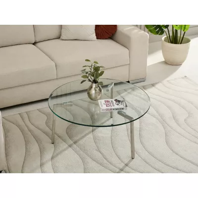 Runder Couchtisch TONIN – transparent