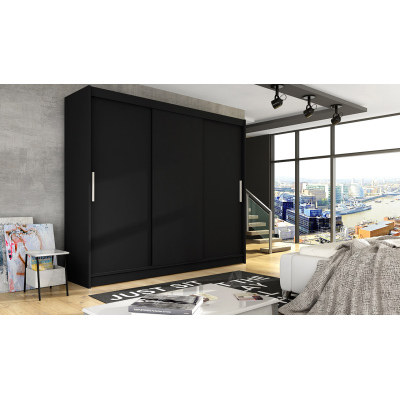 Geräumiger Kleiderschrank Lion – Breite 250 cm, schwarz