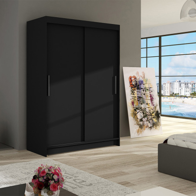 Geräumiger Kleiderschrank Magda – Breite 120 cm, schwarz