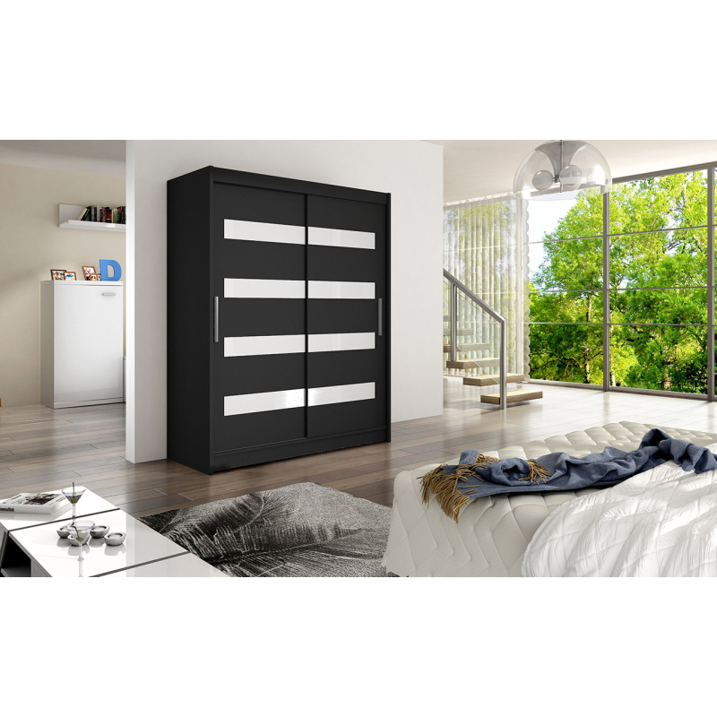 Moderner geräumiger Kleiderschrank Pablo – Breite 150 cm, schwarz