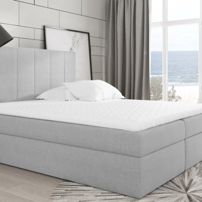 Boxspring gepolstertes Bett Daria grau + gratis Topper