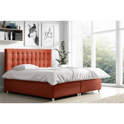 Gepolstertes Doppelbett Diana Rot 180 + gratis Topper