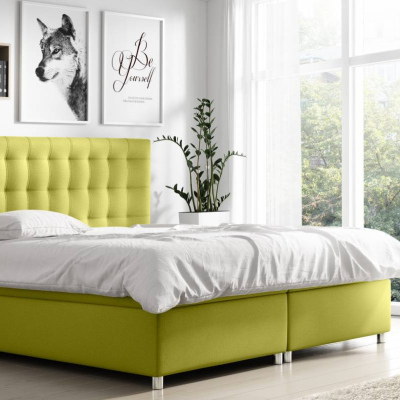 Boxspring gepolstertes Bett Diana grün 160 + gratis Topper