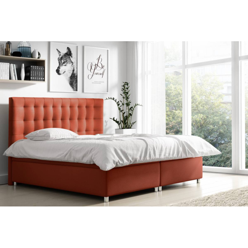 Polsterbett Diana Rot 120 + gratis Topper