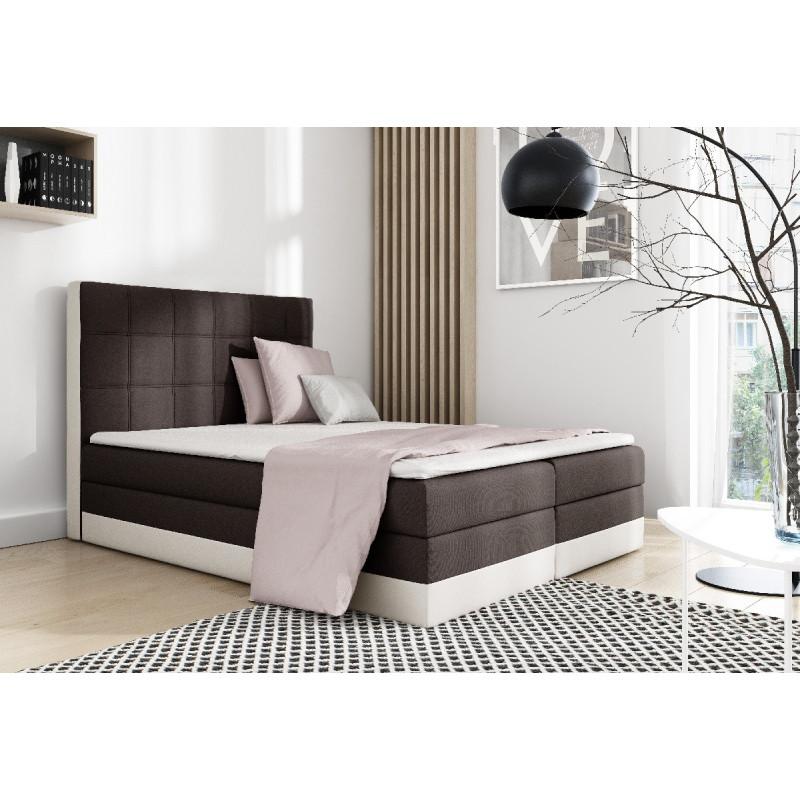 Doppelbett mit Matratze und Lattenrost Sandy Schokolade 200 + Gratis-Topper