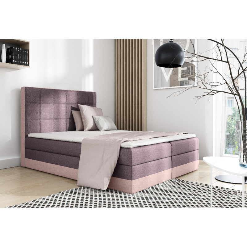 Doppelbett mit Matratze und Lattenrost Sandy Lila 200 + Gratis-Topper