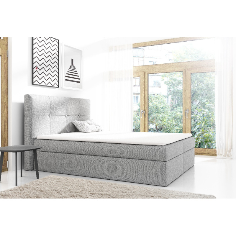 Doppelbett Olivio grau 180 + GRATIS-Topper