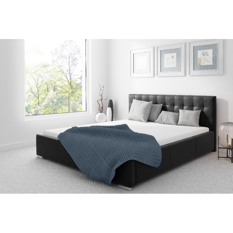 Soffio Polsterdoppelbett mit Stauraum Schwarz 140 x 200