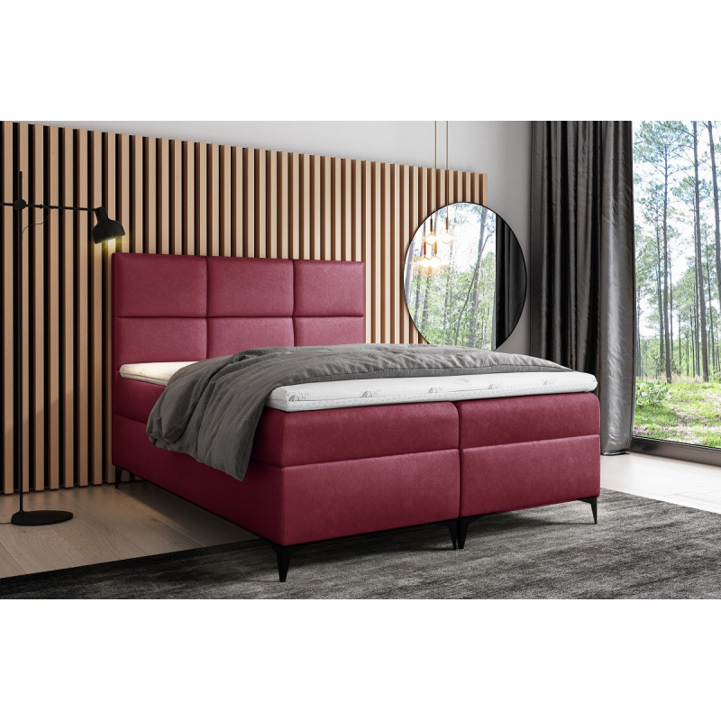 Designer-Gepolstertes Doppelbett Fiza mit Stauraum Rot 120 x 200 + gratis Topper