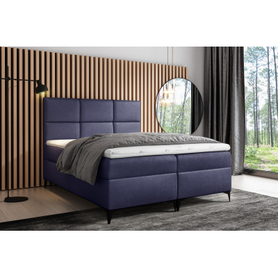 Designer-Polsterbett Fiza mit Stauraum Blau 120 x 200 + gratis Topper