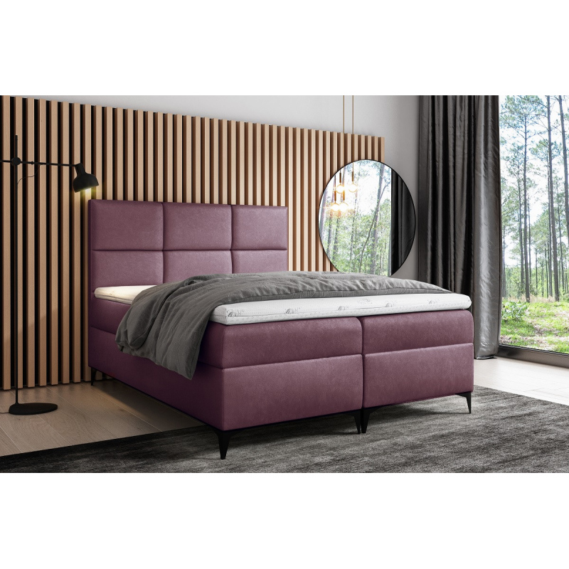 Designer-Gepolstertes Doppelbett Fiza mit Stauraum Lila 140 x 200 + gratis Topper