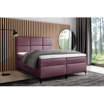 Designer-Gepolstertes Doppelbett Fiza mit Stauraum Lila 140 x 200 + gratis Topper