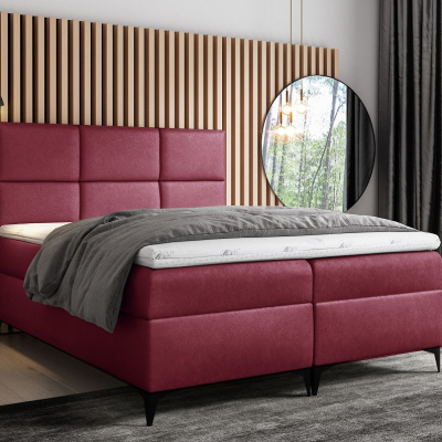 Designer-Polsterbett Fiza mit Stauraum Rot 160 x 200 + gratis Topper