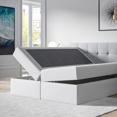 RECIVIO Stilvolles Ehebett mit Stauraum braun 180 + FREE TOPPER