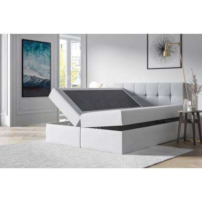 RECIVIO Stilvolles Ehebett mit Stauraum braun 180 + FREE TOPPER