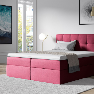 Stilvolles Ehebett mit Stauraum RECIVIO burgundy 180 + KOSTENLOSER TOPPER