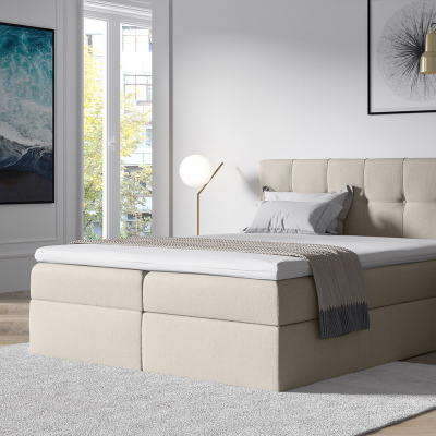 Stilvolles Ehebett mit Stauraum RECIVIO creme 180 x 200