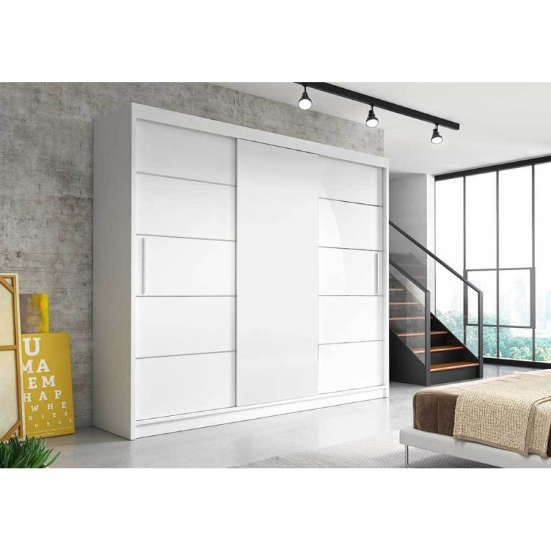 Moderner Kleiderschrank Alivia II 250 cm, weiß