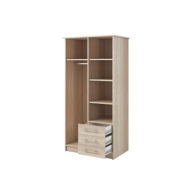 Kleiderschrank mit Spiegel Skylynn 100 cm, Eiche sonoma