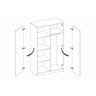 Zweitüriger Kleiderschrank für Kinderzimmer SVEN 1, Griffe – Breite 80 cm, rosa