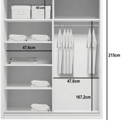 Geräumiger Kleiderschrank AMADEO, Breite 100 cm, Höhe 215 cm