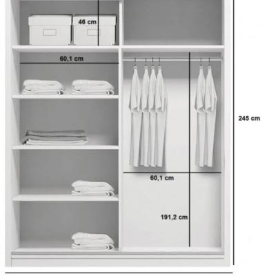 Geräumiger Kleiderschrank AMADEO, Breite 125 cm, Höhe 245 cm