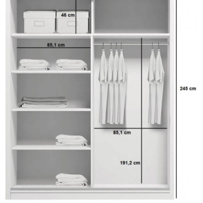 Geräumiger Kleiderschrank AMADEO, Breite 175 cm, Höhe 245 cm