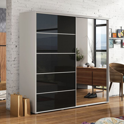 Kleiderschrank mit Spiegel EDUARDO, Breite 100 cm, Höhe 215 cm