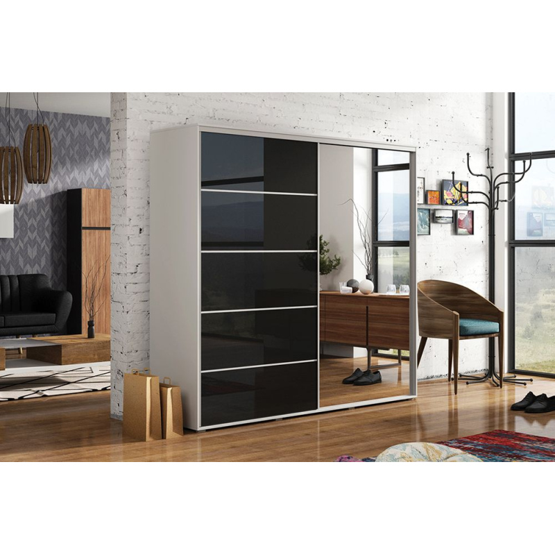 Kleiderschrank mit Spiegel EDUARDO, Breite 125 cm, Höhe 245 cm