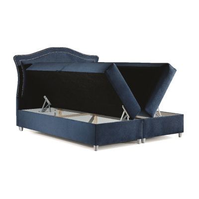 Elegantes rustikales Bett Bradley 120x200, graublau