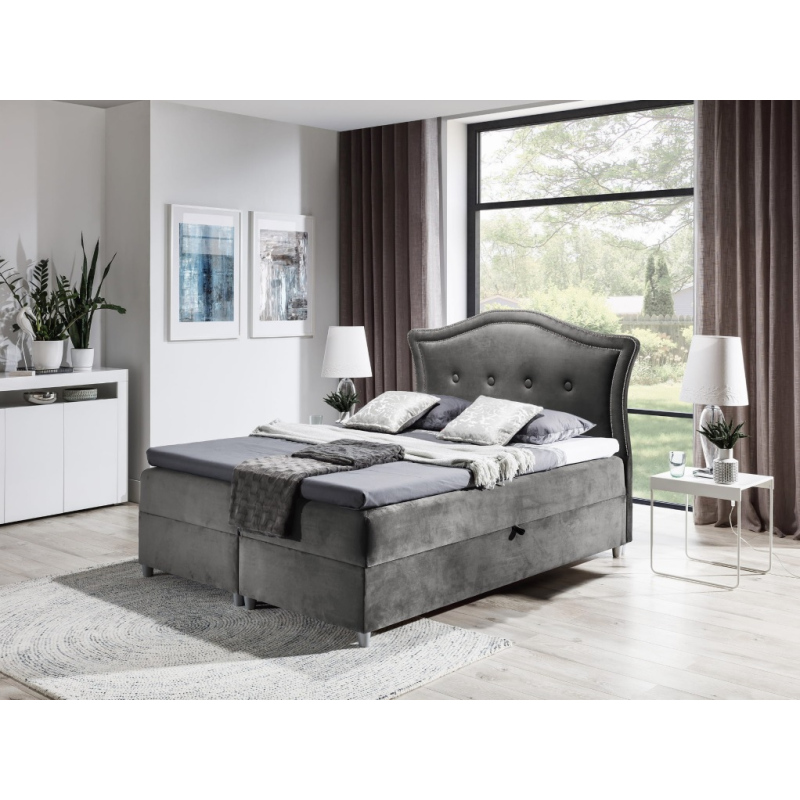 Elegantes rustikales Bett Bradley 120x200, grau