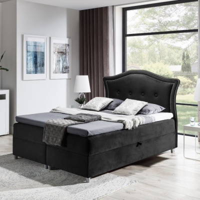 Elegantes rustikales Bett Bradley 120x200, schwarz