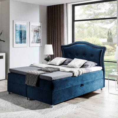 Elegantes rustikales Bett Bradley 120x200, blau