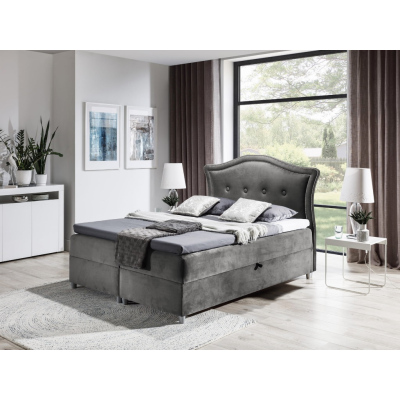 Elegantes rustikales Bett Bradley 180x200, grau