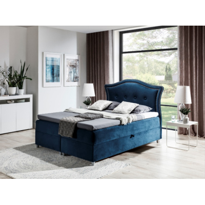 Elegantes rustikales Bett Bradley 180x200, blau