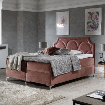 Luxusbett CASSANDRA 120x200, Altrosa