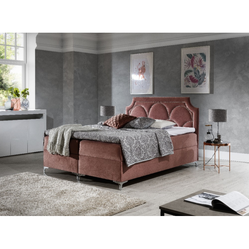 Luxusbett CASSANDRA 120x200, Altrosa