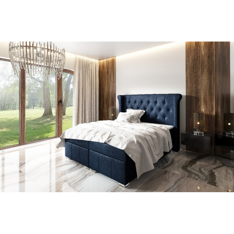 Elegantes Polsterbett Maximo 120x200, blau