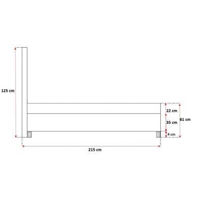 Elegantes Polsterbett Maximo 120x200, blau