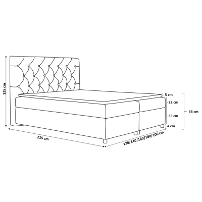 Elegantes Polsterbett Maximo 120x200, rot