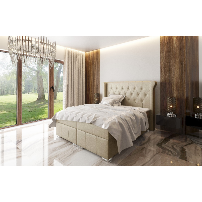 Elegantes Polsterbett Maximo 120x200, beige