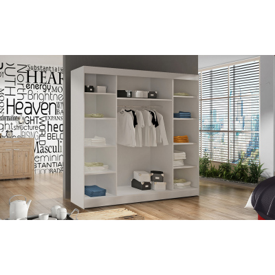 Geräumiger Kleiderschrank BULAN X – Breite 200 cm, weiß