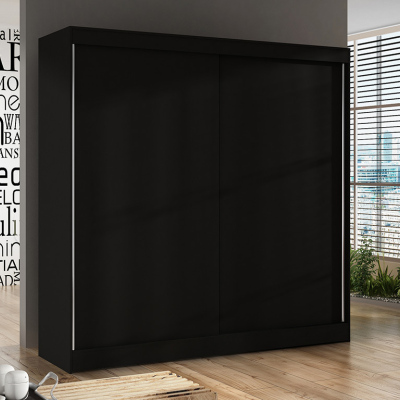 Geräumiger Kleiderschrank BULAN X – Breite 200 cm, schwarz