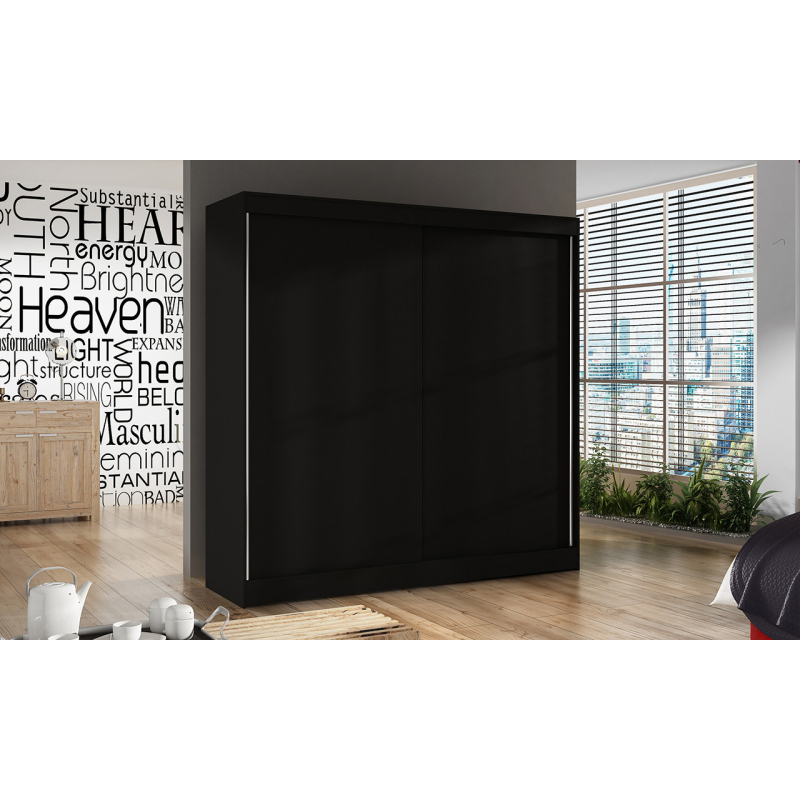 Geräumiger Kleiderschrank BULAN X – Breite 200 cm, schwarz