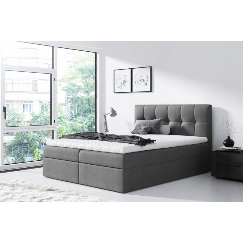 Einfaches Bett Rex 200x200, grau