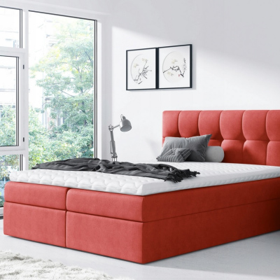 Einfaches Bett Rex 120x200, orange + TOPPER