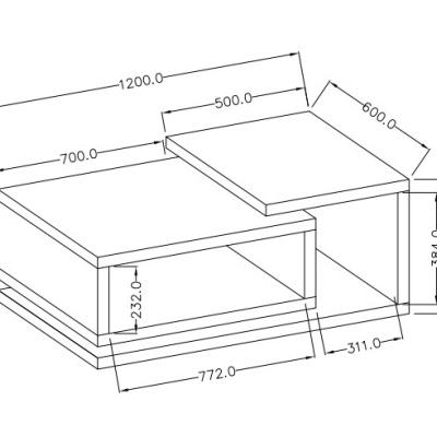 Atypischer KIBOU Couchtisch, Colorado-Beton