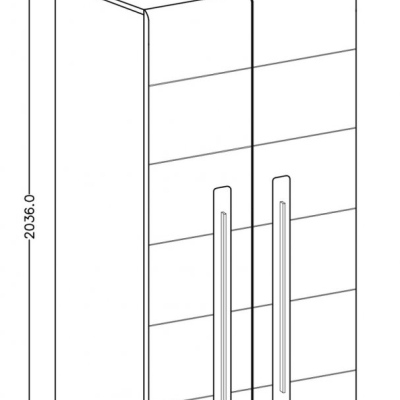 Zweitüriger Kombischrank IVA – Breite 90 cm, Grandson-Eiche