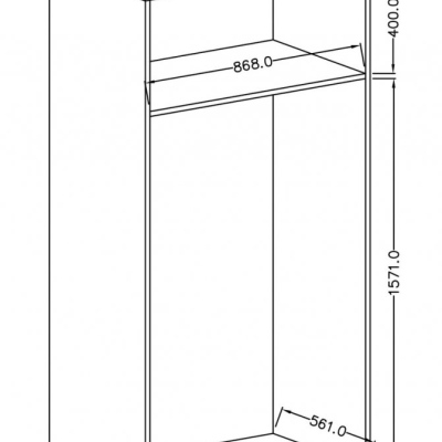 Zweitüriger Kombischrank IVA – Breite 90 cm, Grandson-Eiche