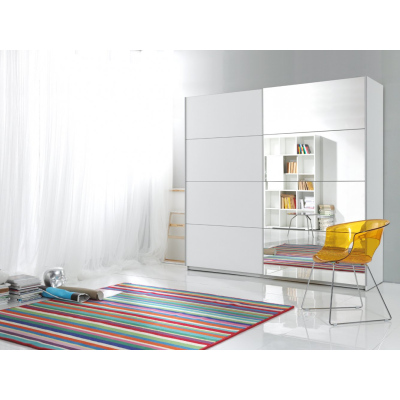 Geräumiger Schrank MARCELA mit Spiegeln 200 cm, weiß